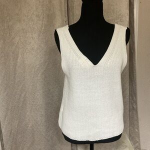 Roxy White Knit Sleeveless Top